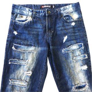 33x30 Southpole Authentic Collection Distressed Jeans Busted Knees Cotton